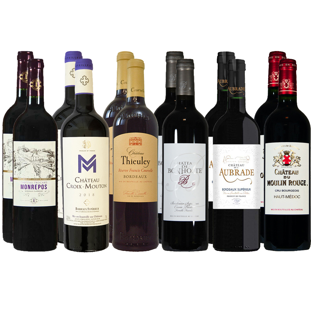 Probierpaket Rotwein 12er Bordeaux AOC