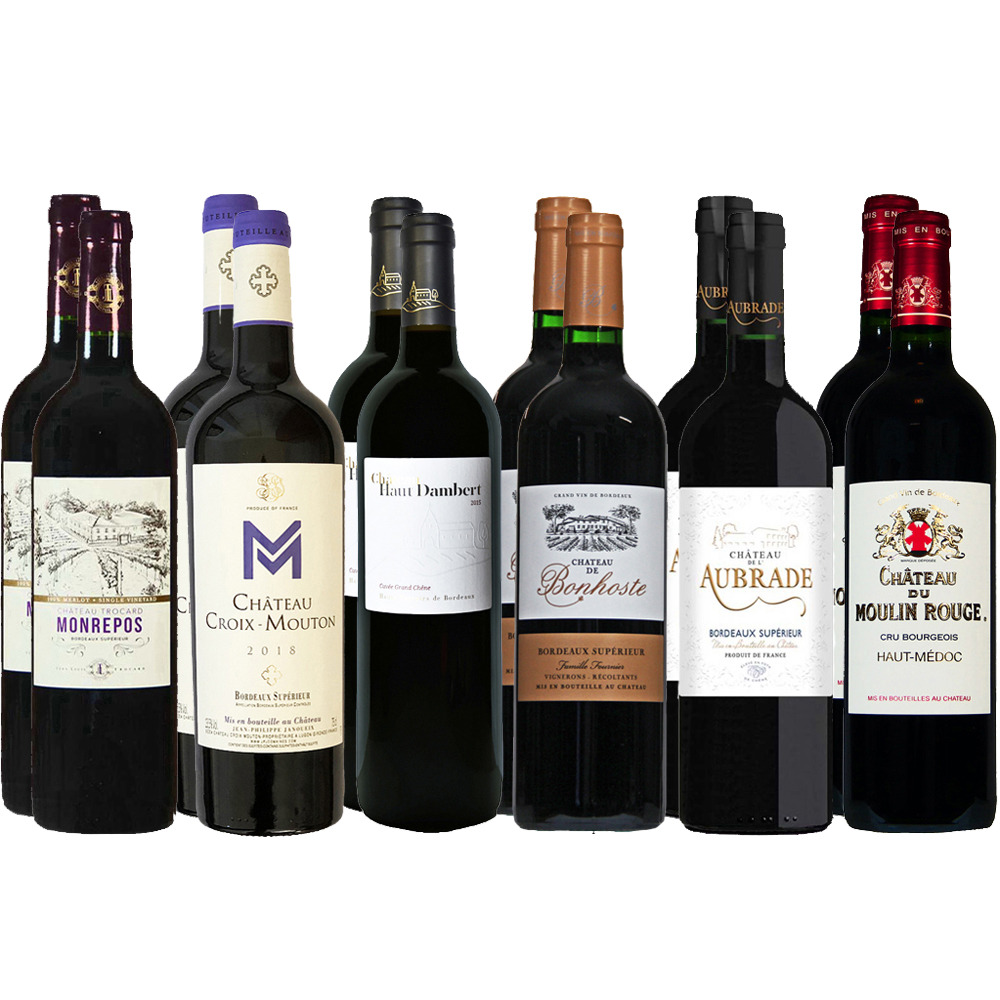 Probierpaket Rotwein 12er Bordeaux AOC