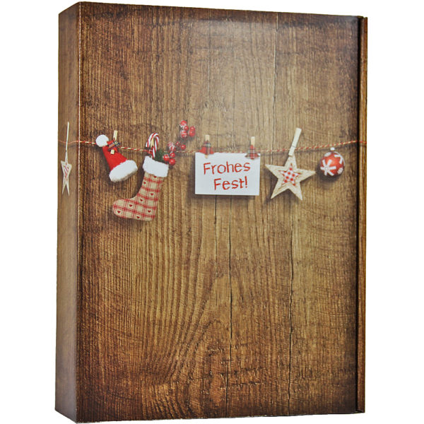 Weihnachts-Geschenkkarton Holzdesign 3er