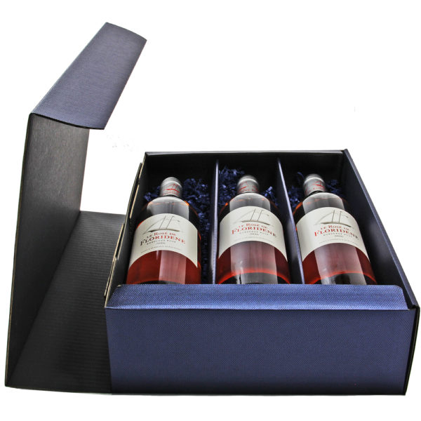 3er Geschenkkarton mit Rosewein Le Rose de Floridene