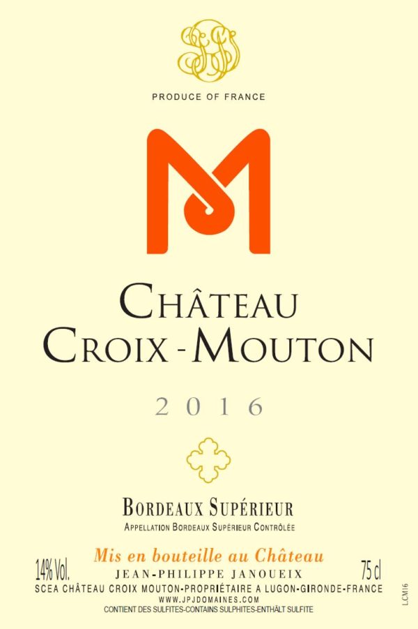 Château Croix Mouton Etiquette 2016